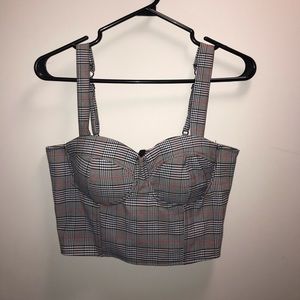 Bustier top plaid never worn